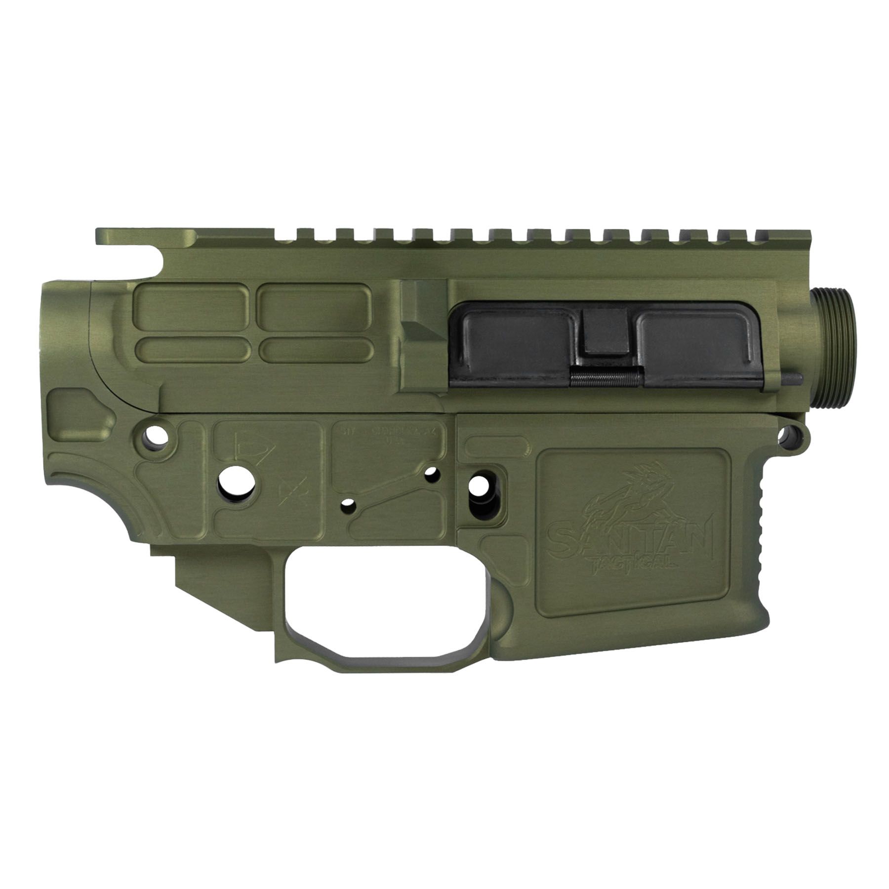 STT15L-COMBO-ANO-OD-FRONT STT-15L Lite PILLAR Billet Receiver Combo - Olive Drab Green Anodized